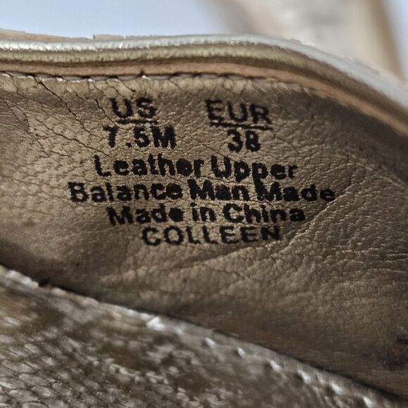 Sam Edelman Shoes Women size 7.5M Colleen Gold Snakeskin Shimmer Flats - Picture 11 of 11